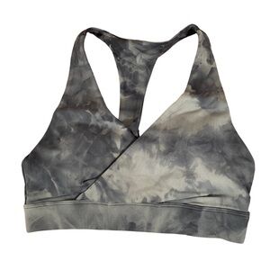 SCOOPLOVER Sexy Racerback Sports Bra, Low Impact Padded Breathable- Black / Grey